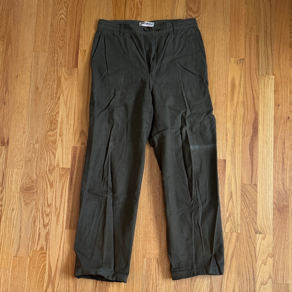 Issey Miyake Dark Green Cotton Chinos